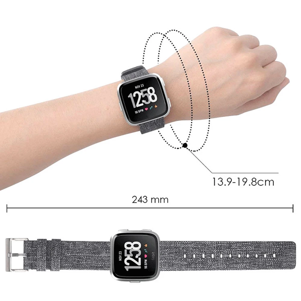 Прочный Плетеный холщовый нейлоновый ремешок для Fitbit часы Versa Band Для 2/versa lite смарт