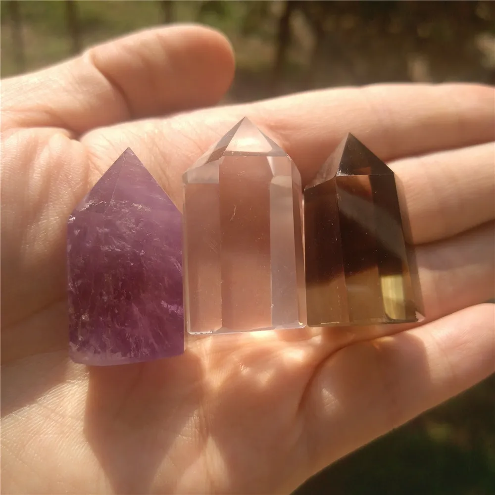 3 шт. кристалл кварца палочка цитрин КРИСТАЛЛ ТОЧКА аметист коллекция чакра