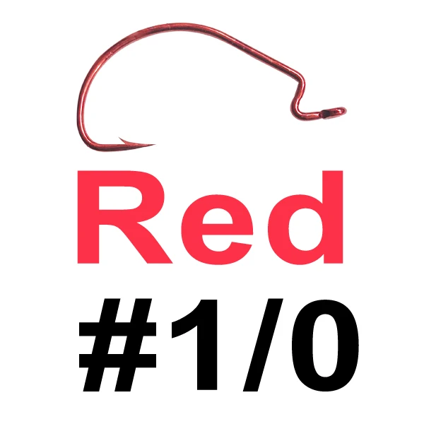 Red 1-0 Cassyaa 10 шт. рыболовные крючки из высокоуглеродистой стали свинцовая головка кривошипный крючок джиг большой кривошипный крючком Мягкая приманка рыболовные аксессуары KXY051 - Цвет: Red 1-0