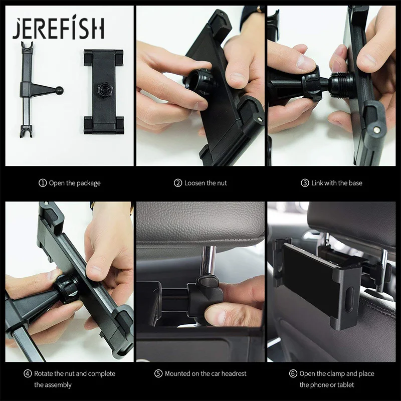 JEREFISH Универсальный 4-11 дюймов планшет автомобильный держатель для iPad 2/3/4 Mini Air на заднем сиденье подставка держатель аксессуары для планшетов в автомобильное крепление