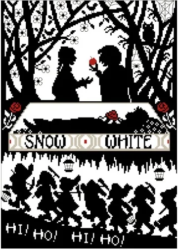 Snow White NKF монохромная фигурка штампованная вышивка крестиком узоры DIY комплекты для рукоделия вышивки наборы крестиком для домашнего декора - Цвет: Snow White