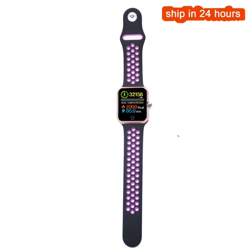 black with purple S226 Смарт часы IP67 водонепроницаемые 15 дней в режиме ожидания пульсометр кровяное давление Smartwatch Поддержка IOS Android телефон - Цвет: black with purple