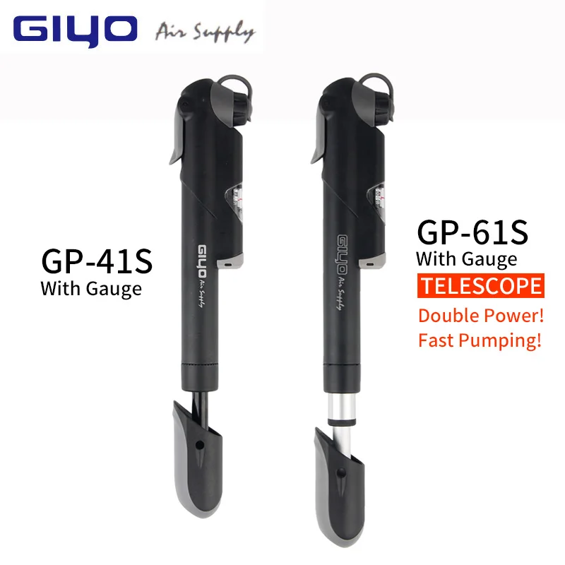 Насос велосипедный GIYO GP 41 61S барометр для горных велосипедов 100psi воздушный мини