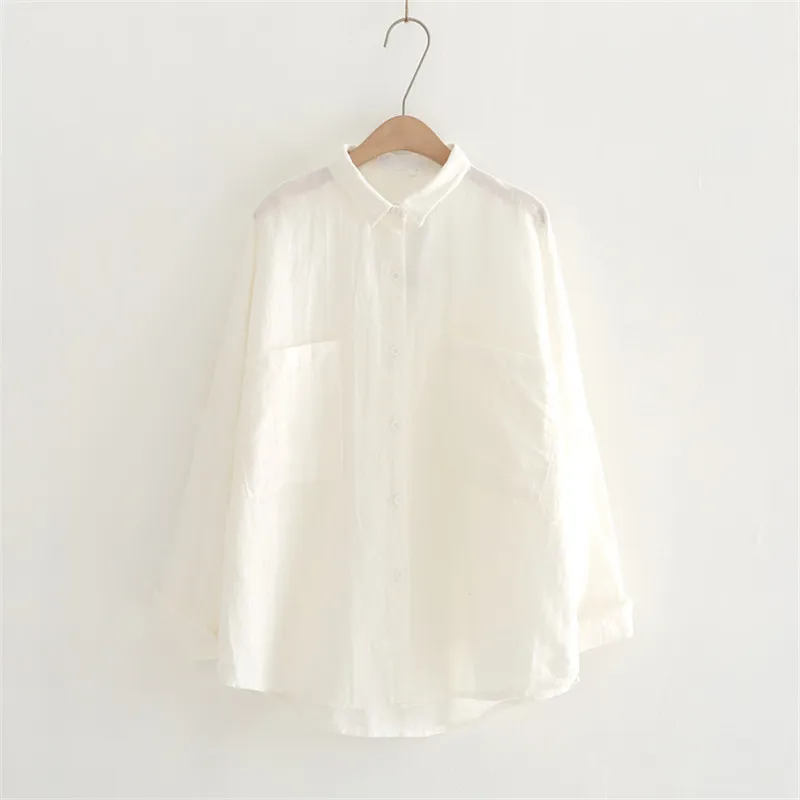 Блузка хараджуку женская рубашка с хлопком летние топы Новые Большие размеры