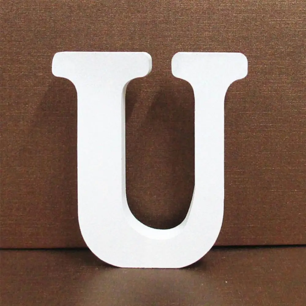 U 3D деревянные буквы алфавита A to Z декоративные буквы DIY Деревянные Ремесла персонализированное Имя Свадебные украшения дома - Цвет: U