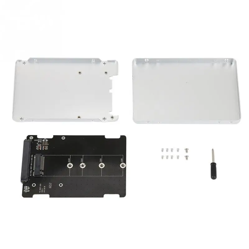 M.2 NGFF SATA SSD до 2 5 дюймов адаптер карты Серебряный внешний корпус алюминий высокое