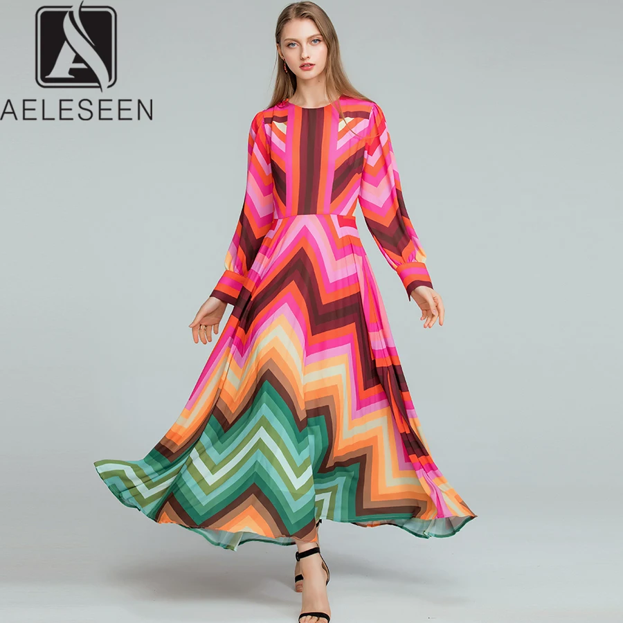 AELESEEN Boho платья 2021 Модное Новое подиумное Элегантное Длинное Летнее платье с
