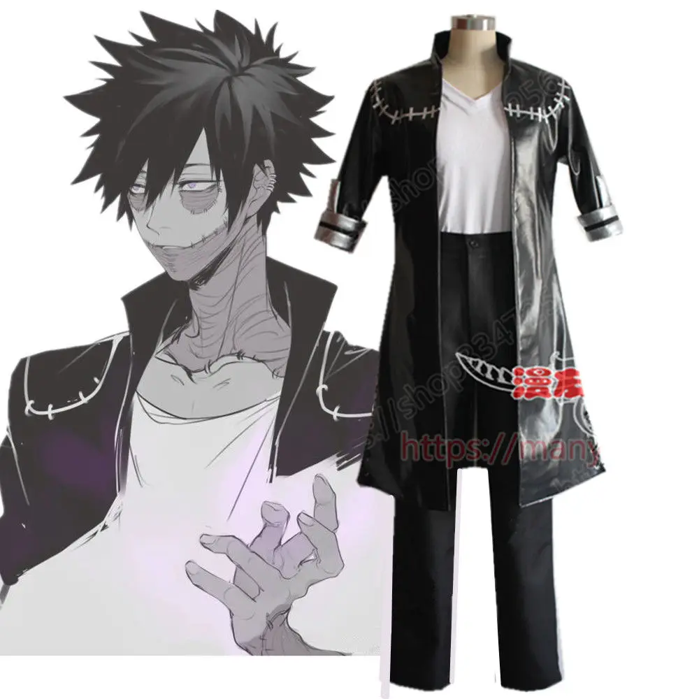 My Hero Academy Boku No 3rd сезон DABI черный наряд кожаный Тренч карнавальный костюм полный комплект