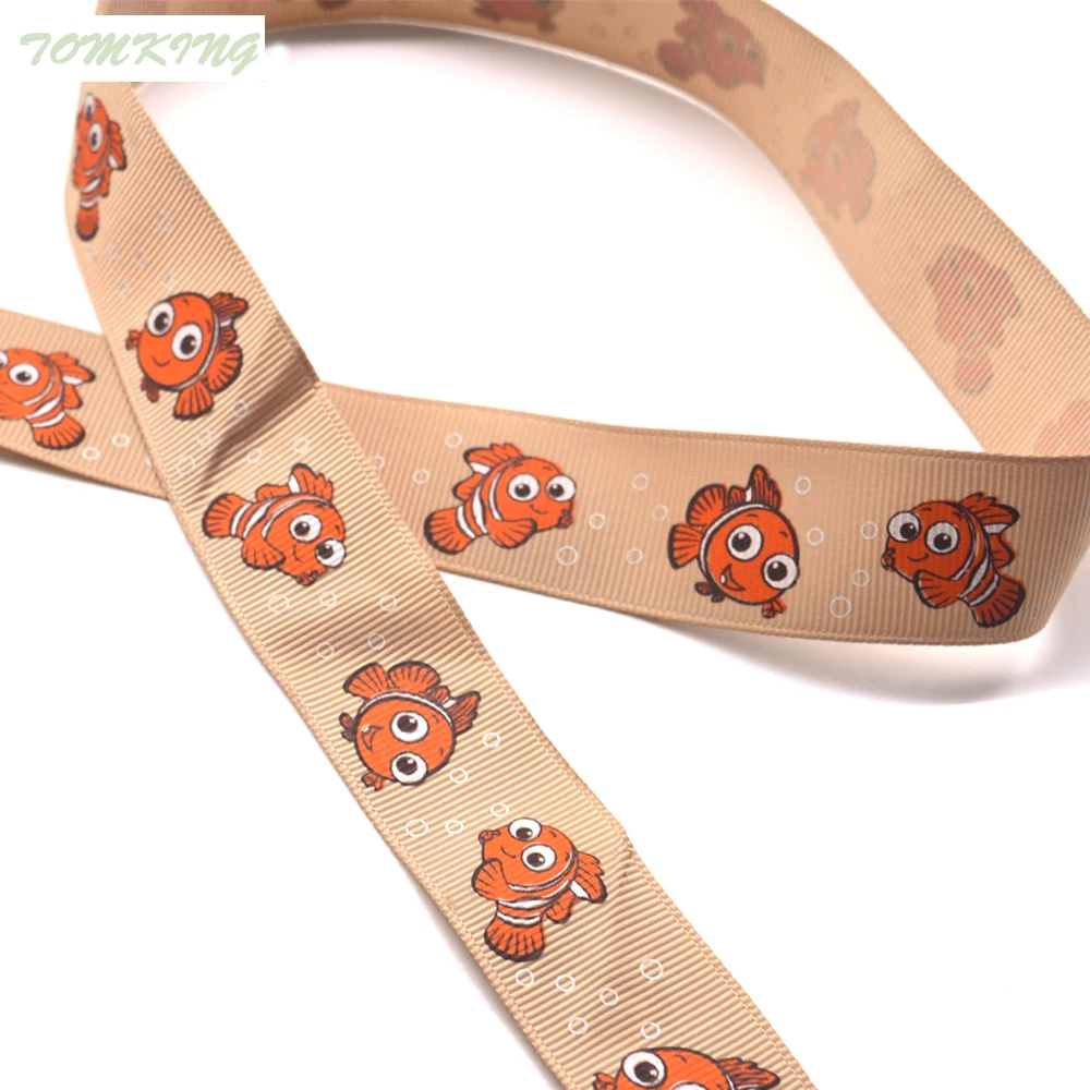 5yd/партия 1 ''(25 мм) Мультяшные ленты в виде рыбок Немо для подарочных поделок