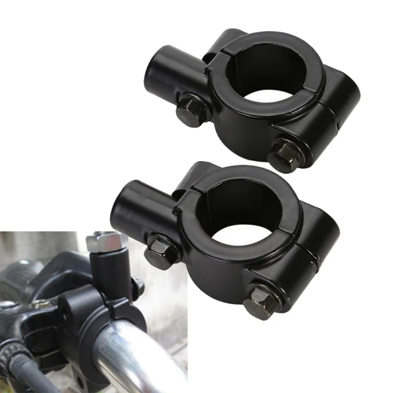 

2pcs Universal Motorcycle 10mm Mirror Adaptor Mount Clamp Rear View Mirrors Holder Brackets Support Kit 22mm 7/8" Handlebar