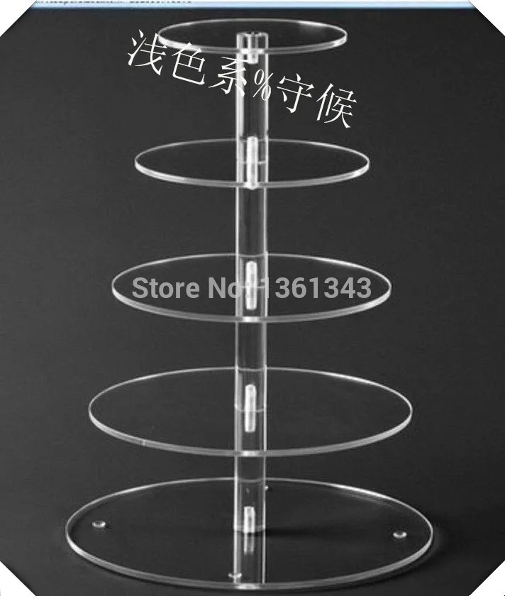 

Hot shoppingFree Shipping! Beautiful 5 Tier Round Clear Acrylic Dessert Tier Stand Cake Stand For Wedding Maypole Cupcake Displa