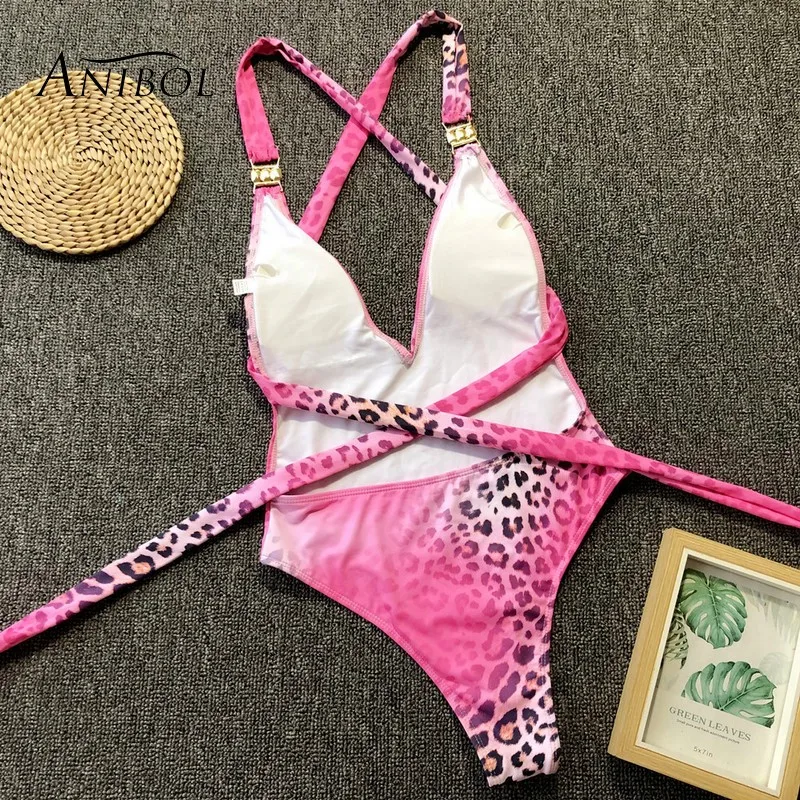 Женский леопардовый слитный купальник привлекательный винтажный женский