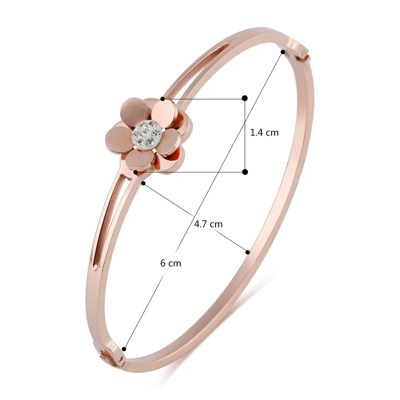 Бейлин Новинка 2017 года Нержавеющая сталь изделия Хрустальный цветок Браслеты
