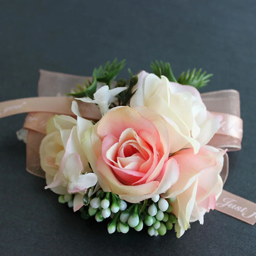 Light pink Bouquet Горячие невесты букеты жениха бутоньерки Свадебные цветы для свадьбы выпускного вечера вечерние LSF99 - Цвет: Light pink Bouquet