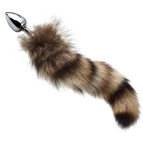 Маленький или большой Нержавеющая сталь енот лисий хвост Анальная пробка