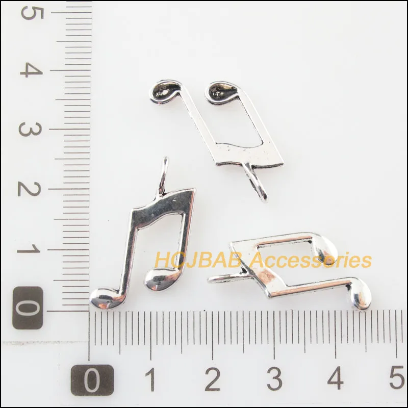 25 шт. Тибетский серебристый цвет музыкальная нота Подвески 10x26mm|Шармы| |