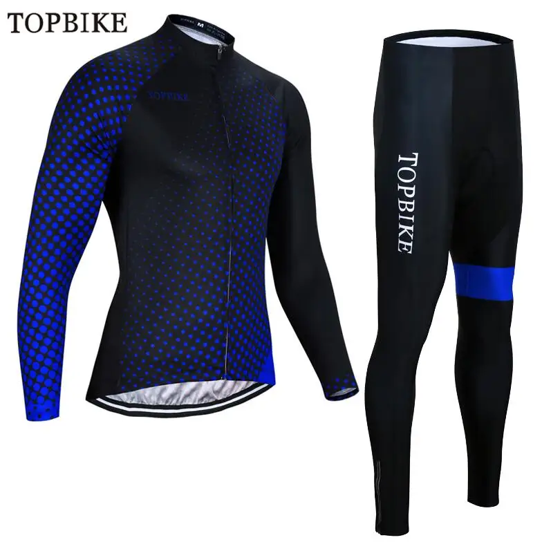 TOPBIKE Велоспорт Джерси Набор MTB велосипед одежда Униформа гоночный велосипед одежда ropa ciclismo hombre цикл мужские платья длинные наборы - Цвет: TZ-1103