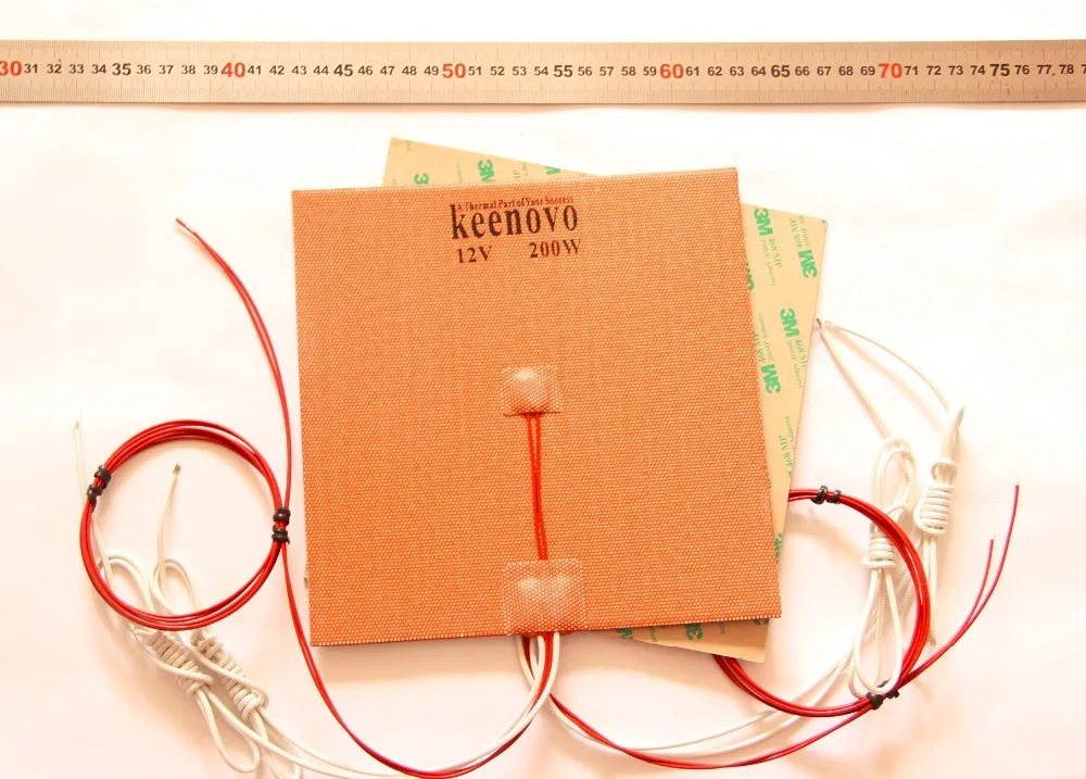 200X200mm 200W @ 12 В w/ NTC 100 к термистор Keenovo силиконовый обогреватель Cube Prusa i3 RepRap 3D