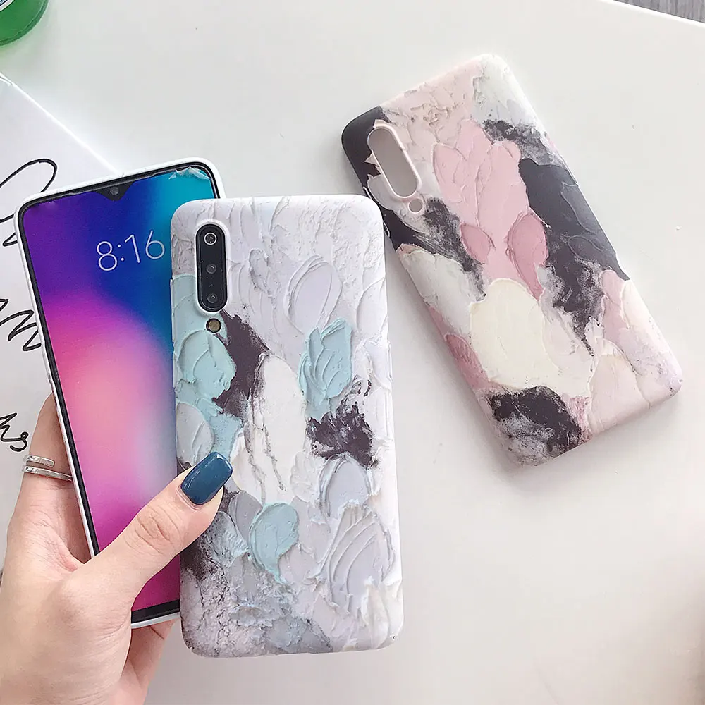 KISSCASE Stylish Dyed PC Phone Case For Xiaomi 8 9 SE 5 6 Luminous Cases Redmi 6A Pro 7 Go Hard Back Cover Coque |