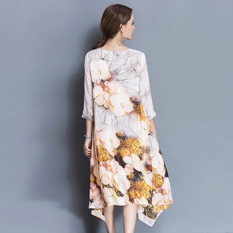 Женское шифоновое шелковое платье элегантное белое винтажное в стиле ретро