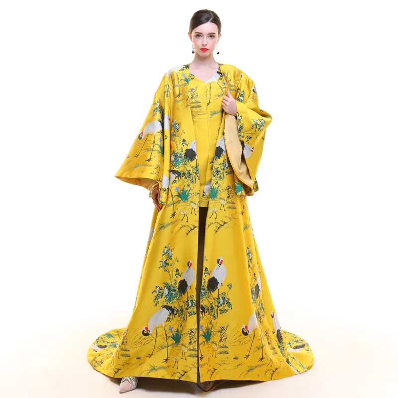 Желтое китайское вечернее платье длинное женское летнее традиционное Cheongsam Vestidos