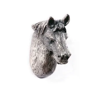 Horse LCH в скандинавском стиле, голова лошади, слон, олень, креативная ручка, винтажная ручка из свинцового цинкового сплава для шкафа, выдвижной ящик, матовое серебро - Цвет: Horse