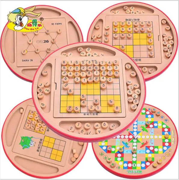 Деревянные игровые пазлы с цифрами Sudoku игрушки для детей и взрослых