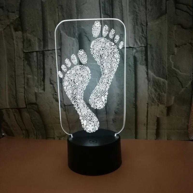 

YIMIA 7 цветов 3D светодиодная лампа следы акрилосветодиодный светодиодная USB лампа сенсорный стол креативсветильник ночник прикроватный деко...