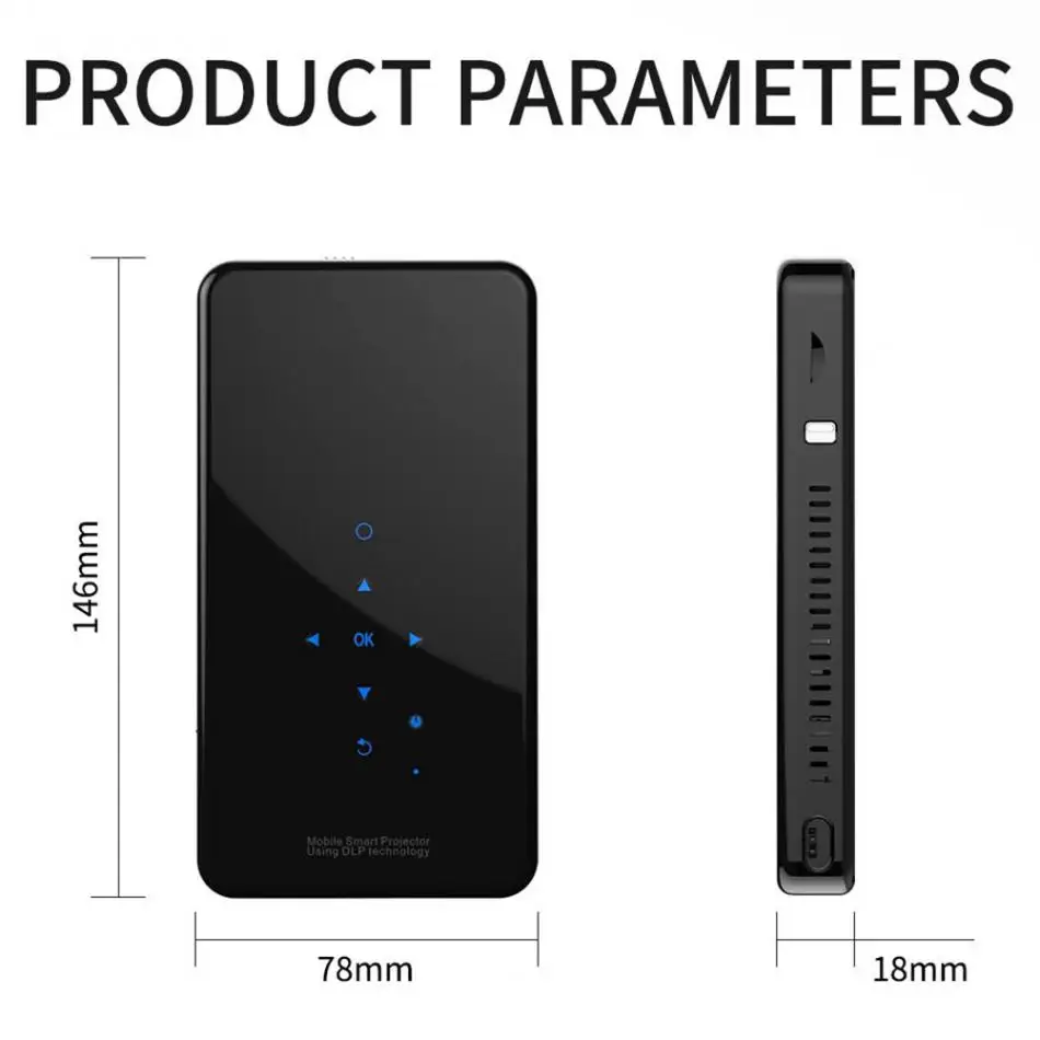 Мини-проектор Bluetooth 4,2 HD 1080P портативный проектор 2,4G WiFi для телефона Android 7,1 со штативом для DLP 0,3 дюйма DMD