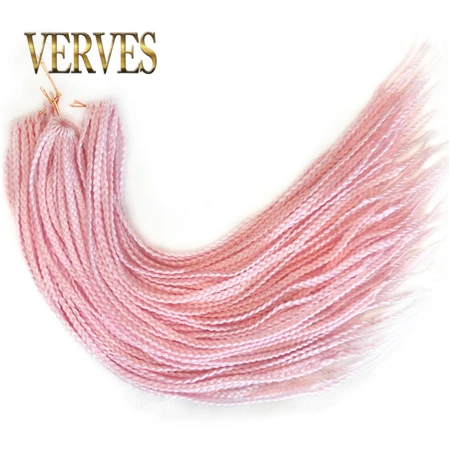 39 М VERVES вязанные крючком косички, 24 дюйма, косички в коробке, 22 корня/упаковка, Ombre, синтетические косички, наращивание волос, тепловое волокно, объемная косичка, розовый, черный - Цвет: 39 М