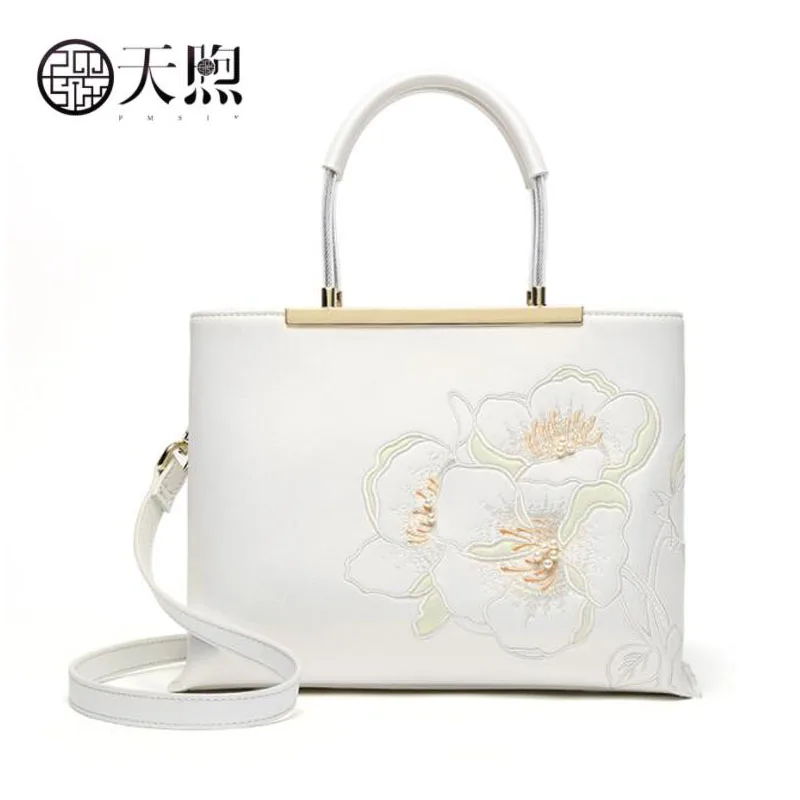 Pmsix high quality fashion luxury brand female 2019 new white ethnic style wild temperament cheongsam shoulder bag shoul | Багаж и сумки