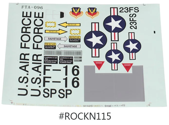 Наклейка для FMS модели 64 мм F16 EPO RC Plane V2 ROC020|rc plane decals|rc decalsdecal rc |