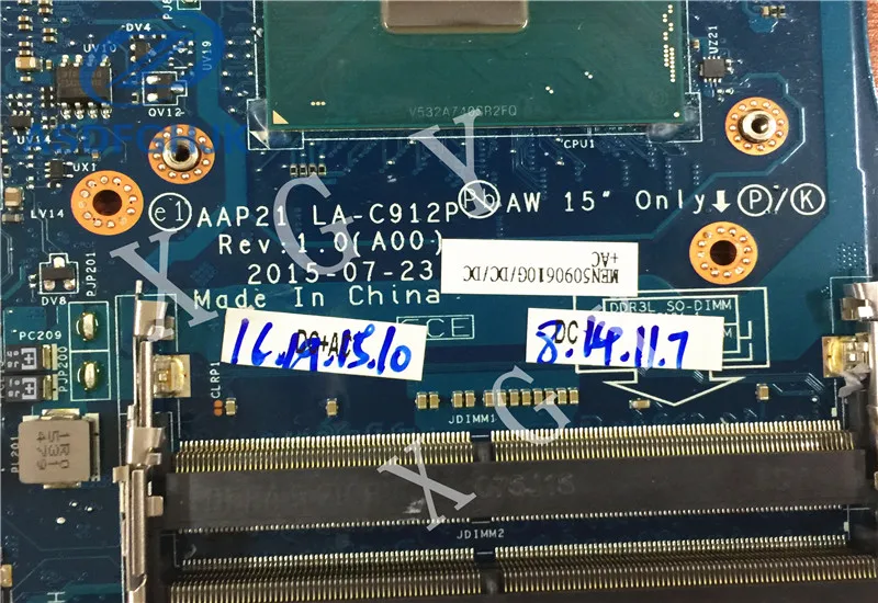 Материнская плата для ноутбука Dell Alienware 17 R3 материнская CN-0YRFN8 00x1c AAP21 | Компьютеры и