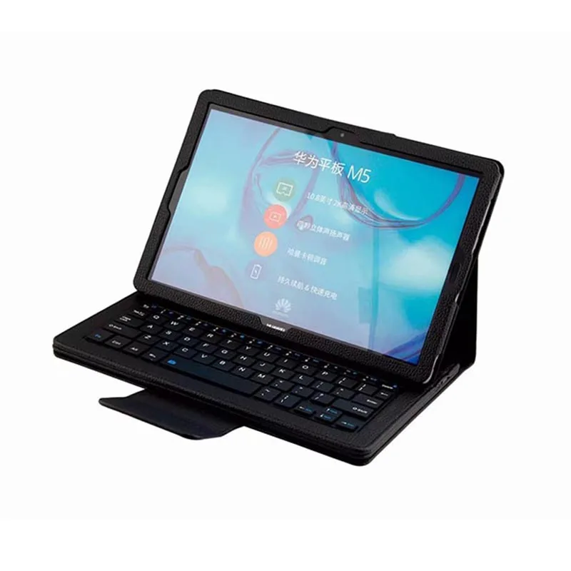 Black Кожаный защитный чехол для смартфона с держателем для карт с Съемная клавиатура Bluetooth для 10,8 ''huawei MediaPad M5 10/huawei MediaPad M5 10 Pro - Цвет: Black
