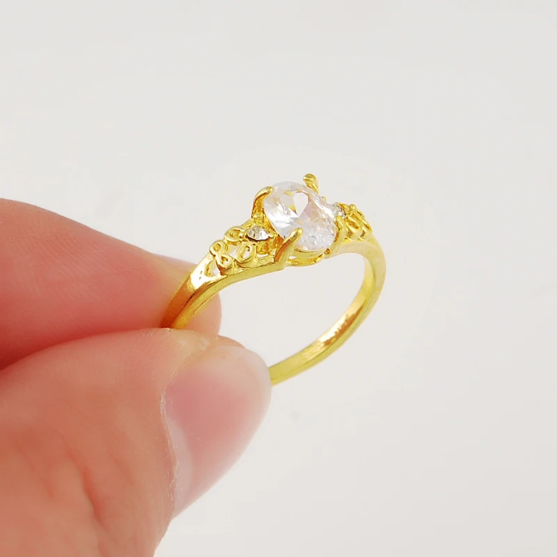 Римское царство 24 k позолоченное желтое кольцо любовь для женщин модное