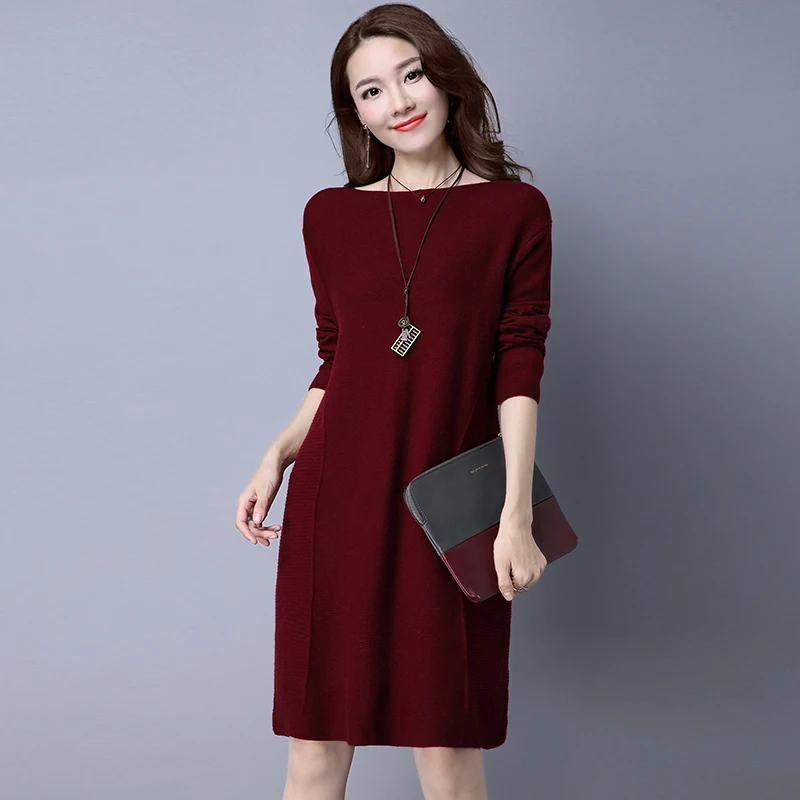 2020 модное элегантное женское приталенное вязаное платье-свитер с длинным