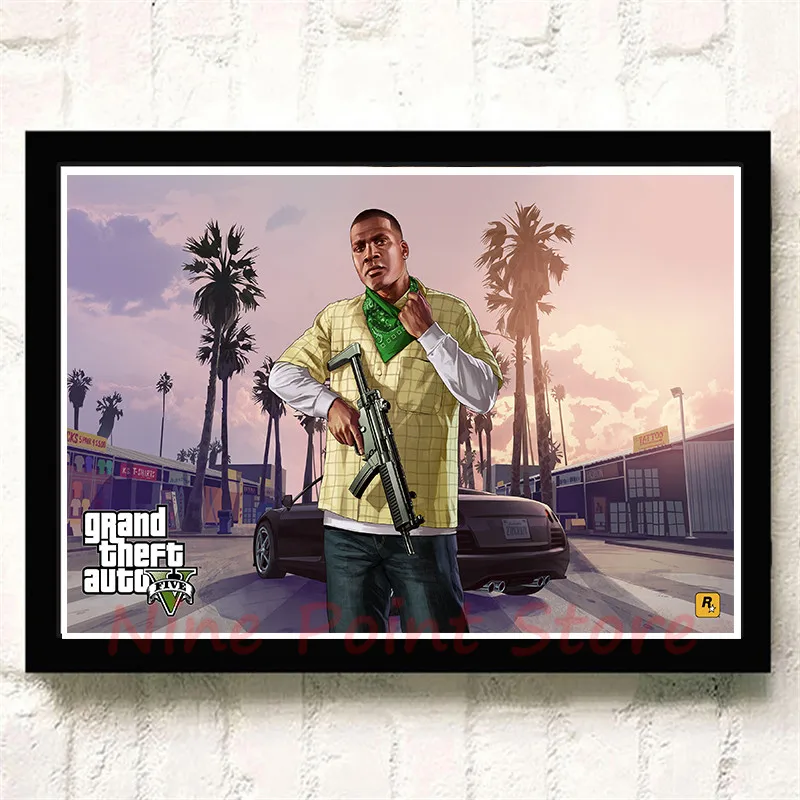 GTA Grand Theft Auto San Andreas бумага с покрытием Плакат Бар Кафе гостиная столовая стены бескаркасные