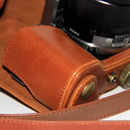 Кожа Камера сумка для Sony NEX-5R 5N 5 т с 16-50 мм объектив Бесплатная доставка мир