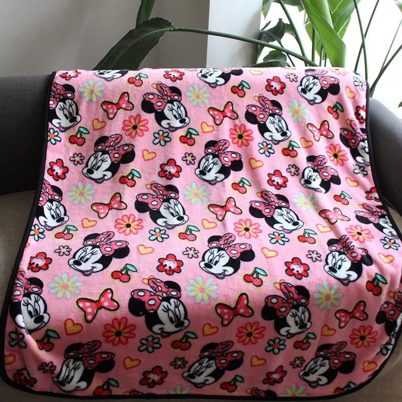 Disney Super Soft Dirty Pink Lovely Minnie Mouse Blanket Throw for Travel Baby Girls on Crib Toddler Sleeping Covers 100x130cm