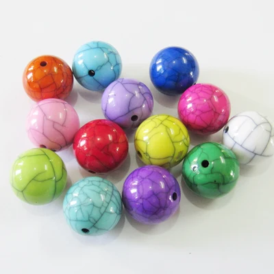 

(Choose Size/Color First) Wholesale 12mm and 20mm Chunky Acrylic Solid Crack Beads Free Shipping