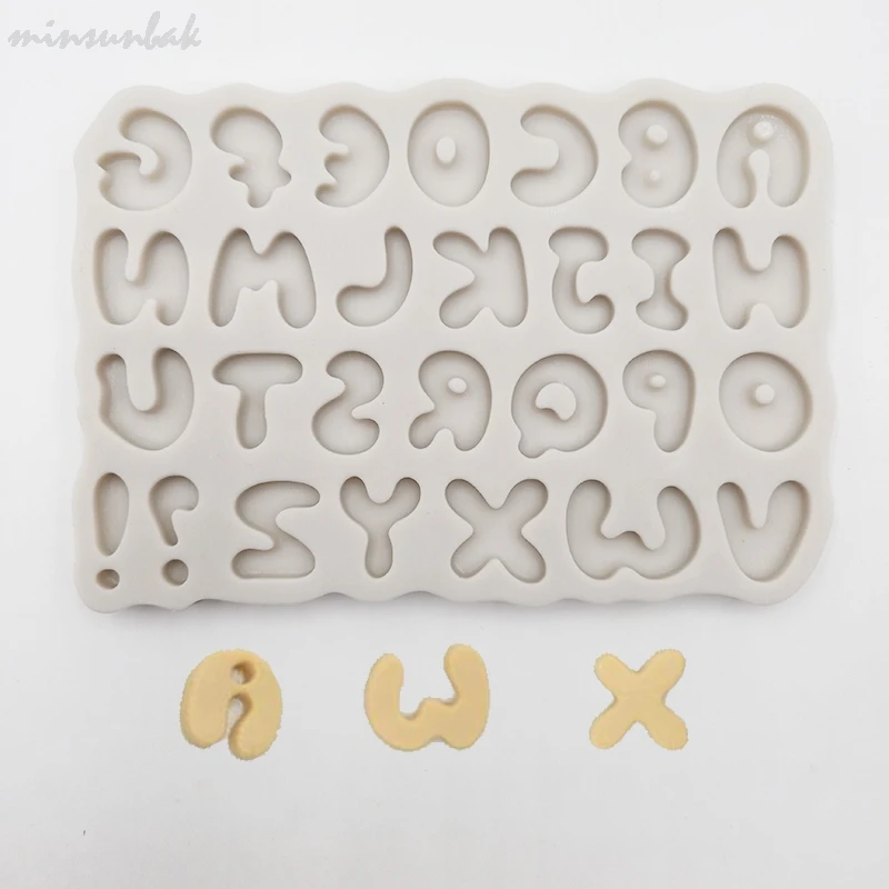 

minsunbak Chocolate Silicone Mold 26 English Letters Birthday Wedding Graduation Ceremony Cake Decoration Tools
