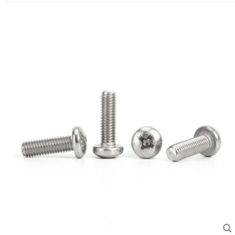 25pcs M1 Various specifications Standard 304 stainless steel round head cross plate screw bolt machine | Обустройство дома