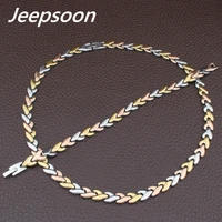 4 colors for choose fashion jewelry stainless steel leaf chain necklace bracelet set for woman sfkgavec