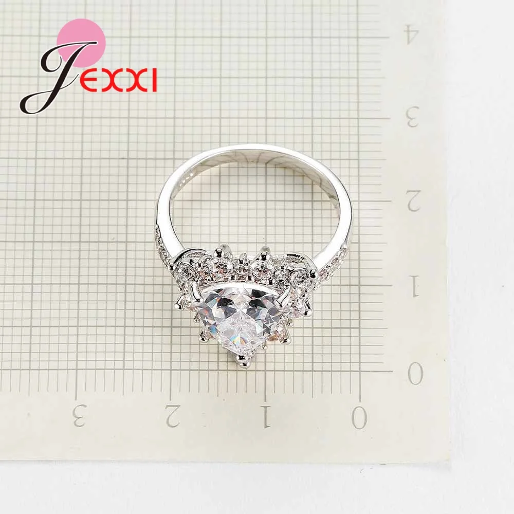 Женское кольцо из серебра 925 пробы модное ювелирное изделие с прозрачными