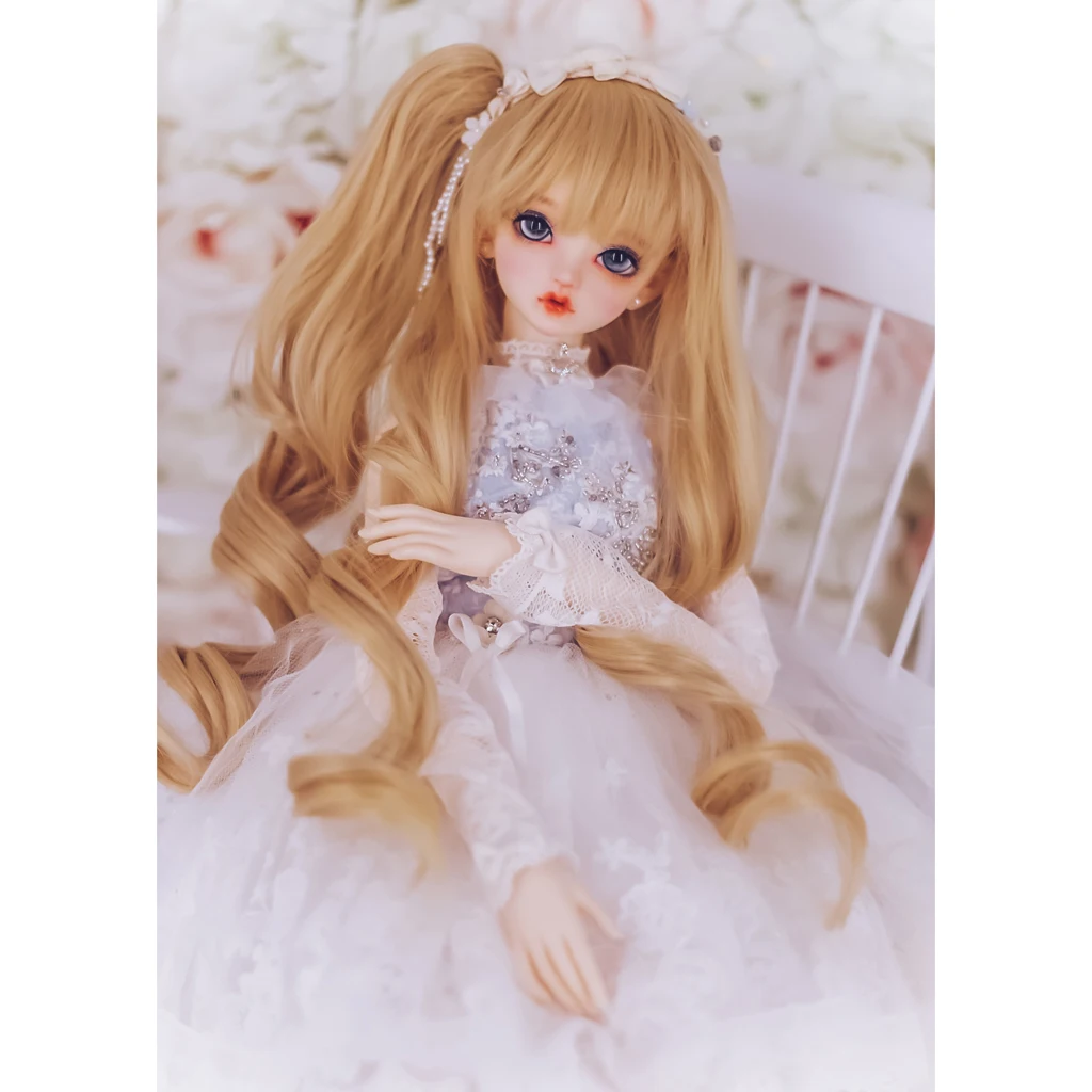 Волнистые парики BJD SD DIY проволока 1/4 куклы вьющийся парик цвет светло