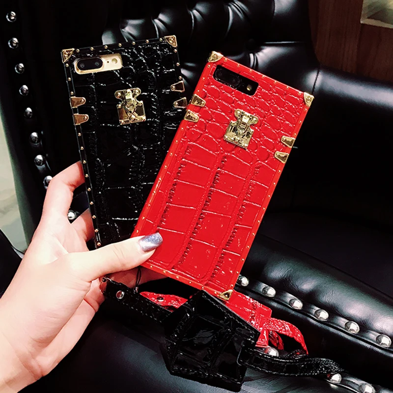 Модный чехол GlamPhoneCase с узором крокодиловая кожа для iphone X 7 7plus 6 6S 8 plus + мягкая