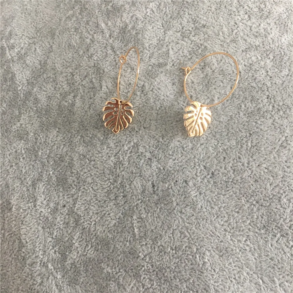 Модные ювелирные изделия повседневные тонкие серьги кольца с золотым покрытием