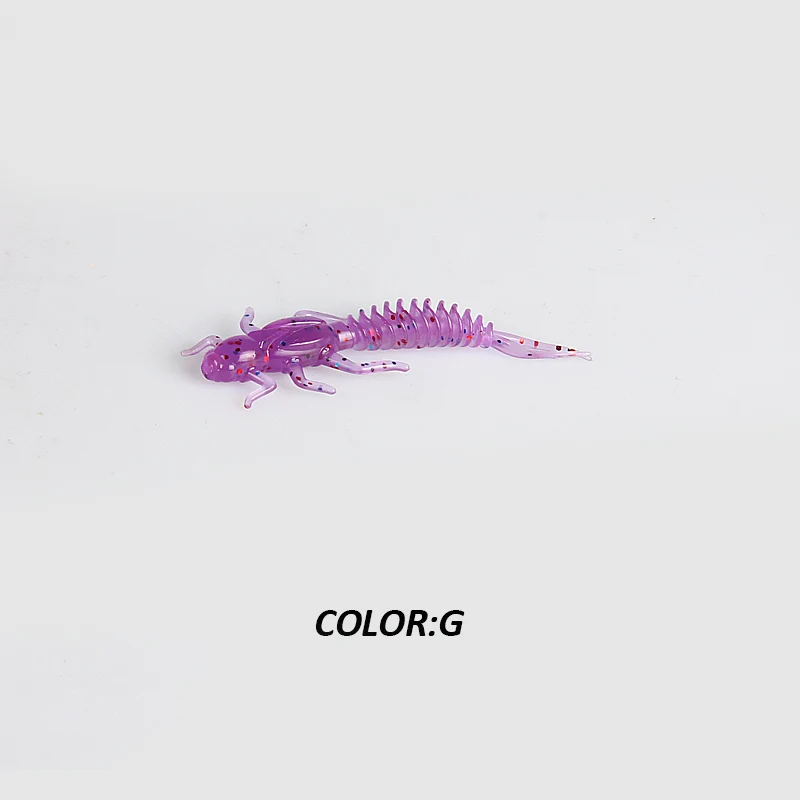2019New Reach Soft Lures Soft Plastic Lures Larva 6cm/5cm Floating Freshwater Swimbaits Silicone Soft Bait Worm For Fishing - Цвет: G