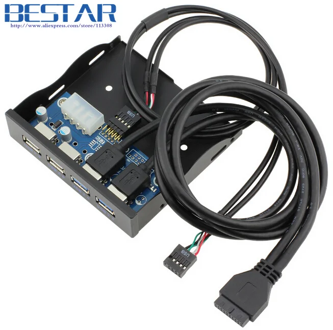 Для настольного компьютера DIY 3 5 дюймовый гибкий драйвер Bay 20 Pin 4 порта USB 2 0 +