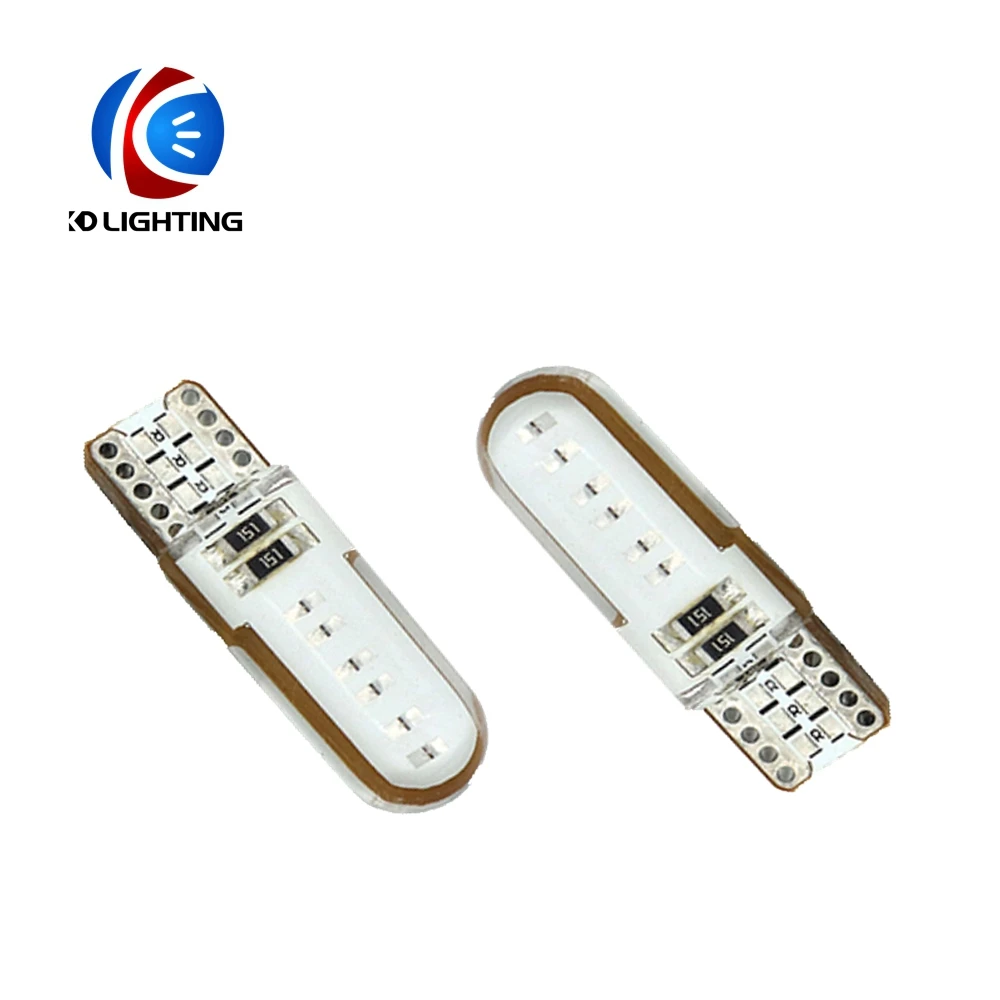 KD1PCS/100 PCS/300 PCS/500 PCS Led Light T10 W5W 12 чипов COB LED Автомобильный силиконовый чехол лампочки